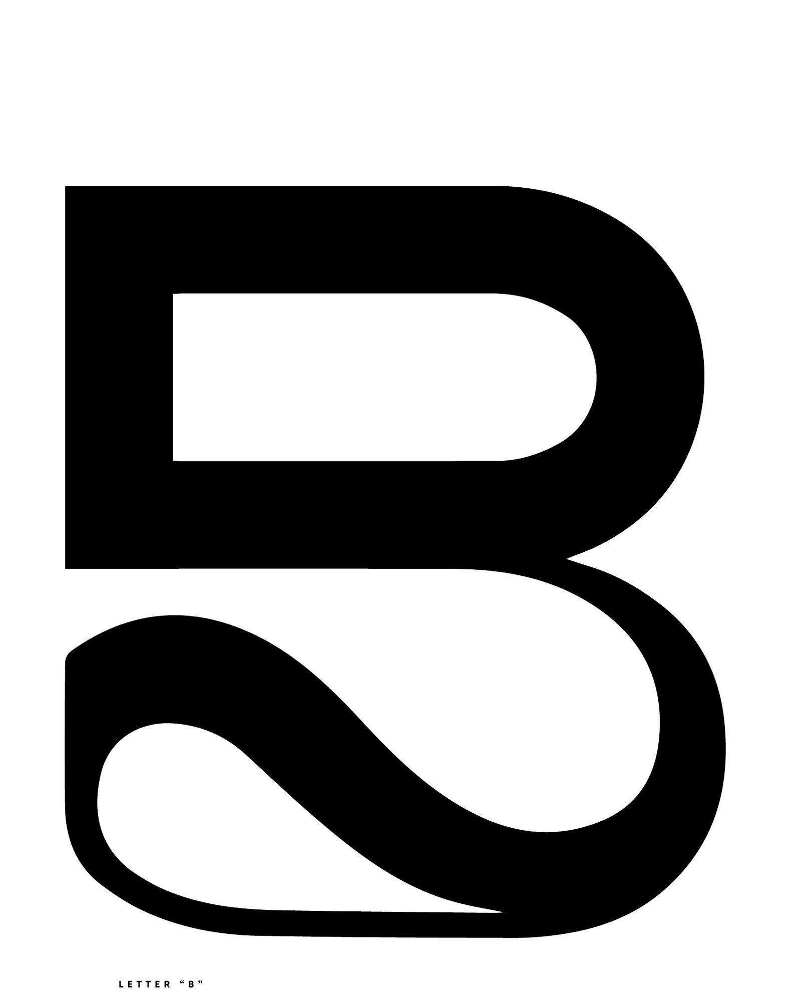 Banderego BE monogram, black on white