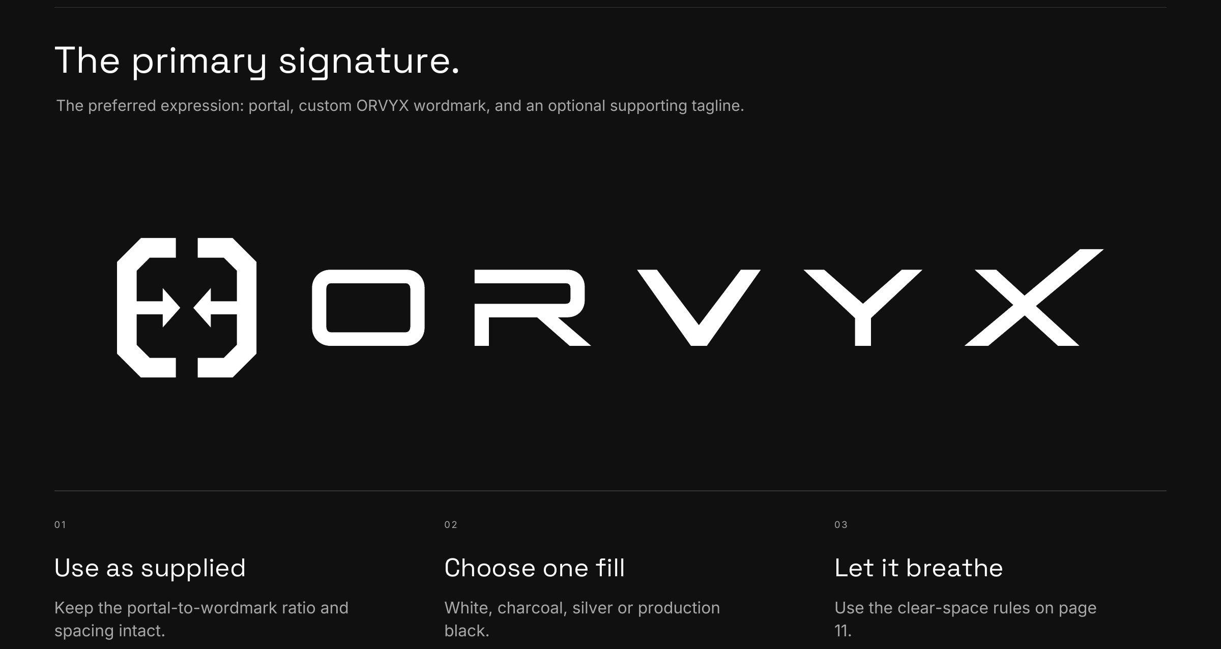 ORVYX: Primary signature