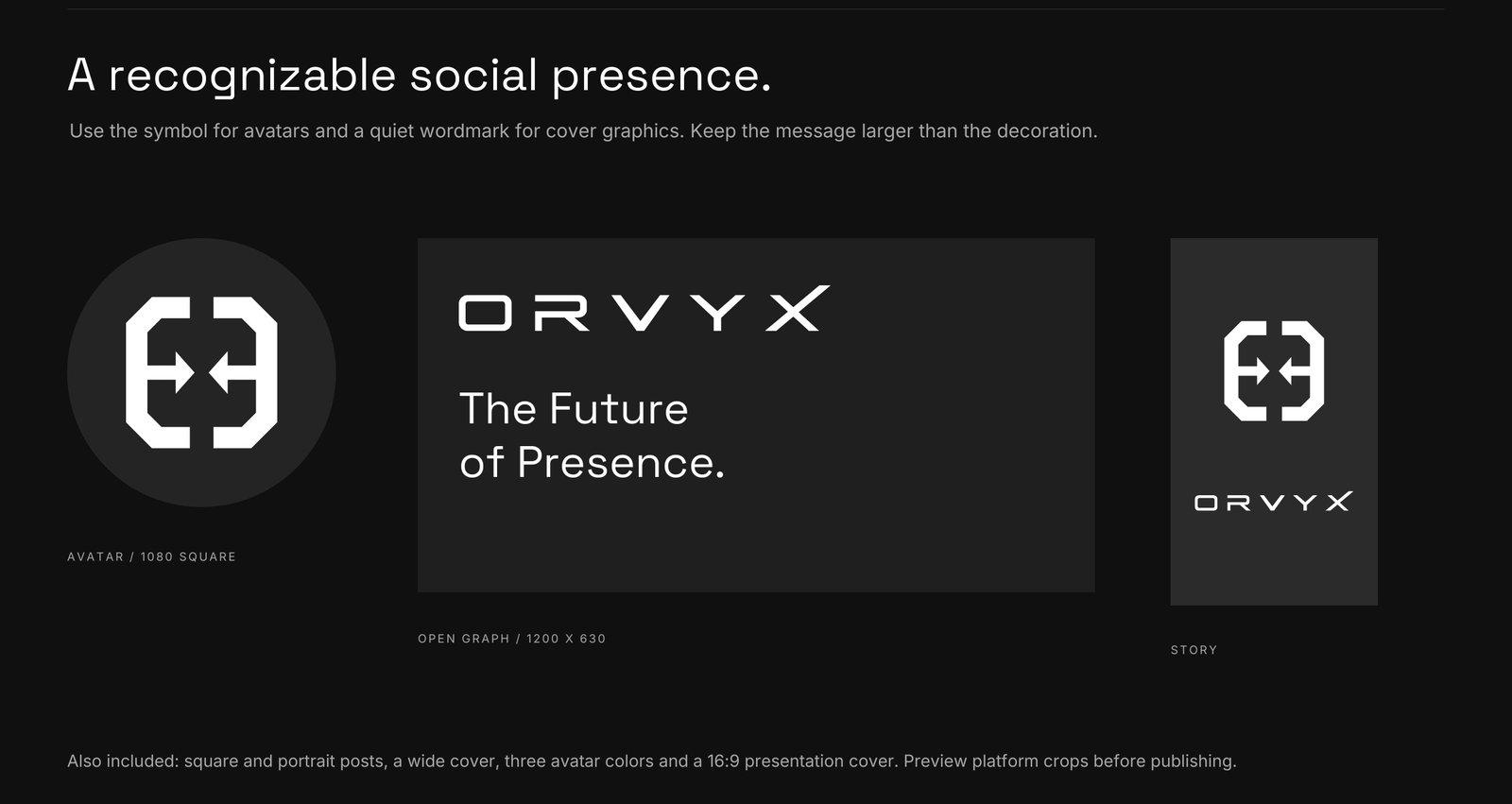 ORVYX: App icons and social (2 of 2)