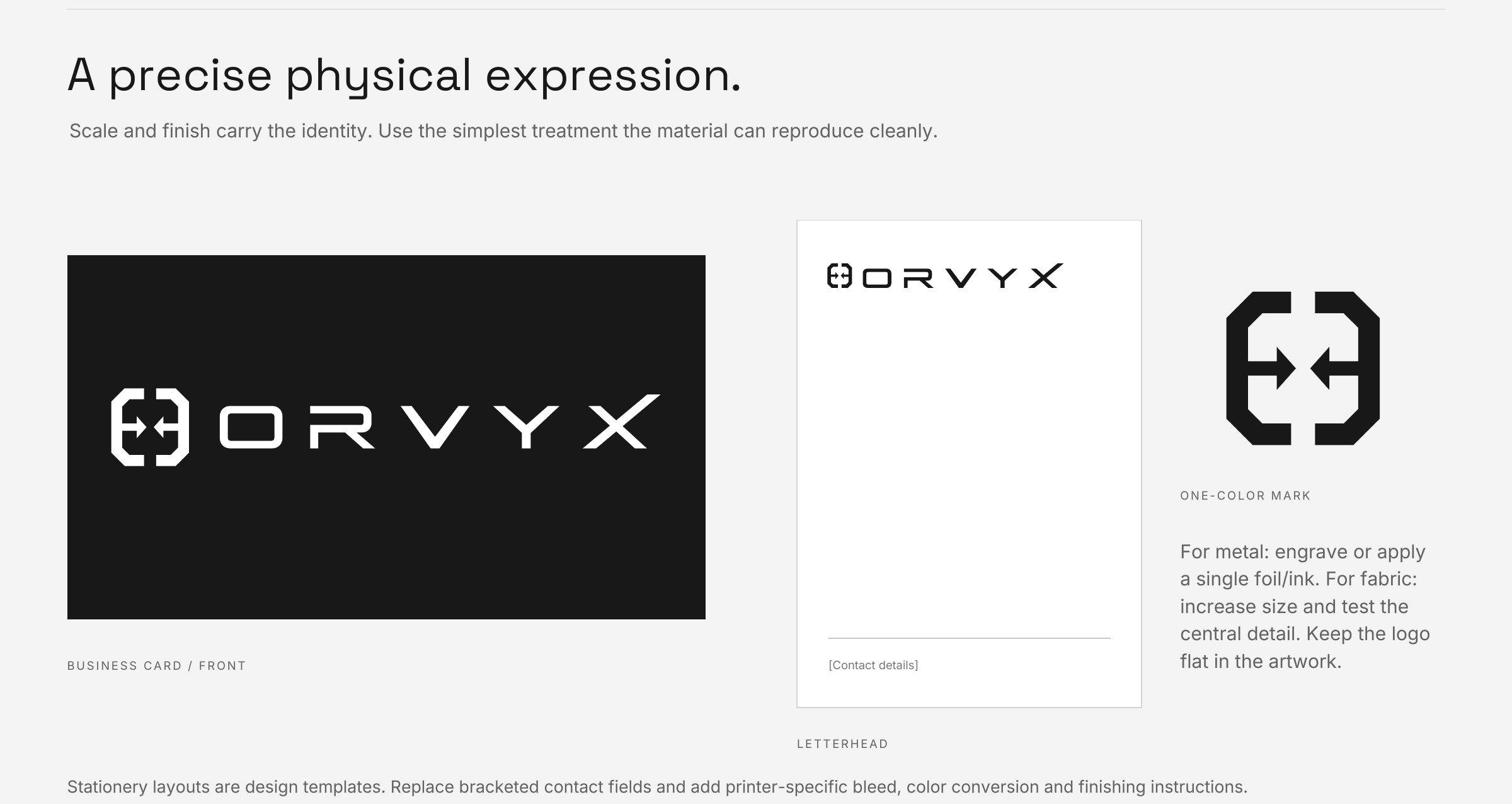 ORVYX: Stationery